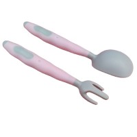 First Self Feeding Baby Utensils BPA-Free Toddler Silicone Spoon and Fork Training Infant Silicone Feeding baby spoon and fork