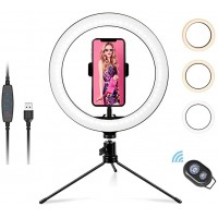 10 inch Ring fill light for living Stream YouTube Tiktok Vlog Video Photography LED Filling lamp with desktop tripod