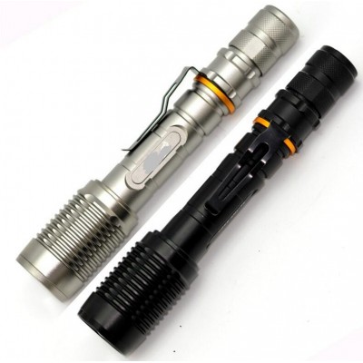 Rechargeable Flashlight Zoomable Hunting Torch Rattlesnake 18650 T6 Long Range High Power LED Tactical Flashlights