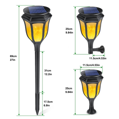 96 LED Waterproof Outdoor Landscape Decoration Dancing Flame Lighting Flickering Security Garden Solar Light