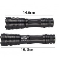 1000 Lumen LED Rechargeable Flashlight T6 XML Led Portable Zoomable 5 modes Adjustable Focus Flashlight